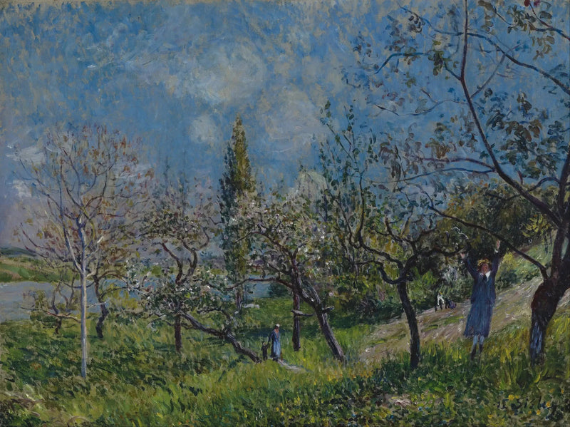 Un huerto en primavera, Por - Alfred Sisley