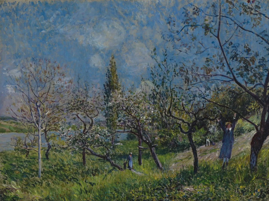 Un huerto en primavera, Por - Alfred Sisley