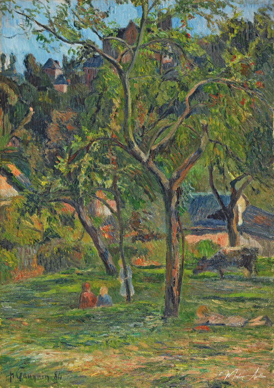 Un verger sous l'église de Bihorel - Paul Gauguin - Reproductions de tableaux et peintures haut de gamme