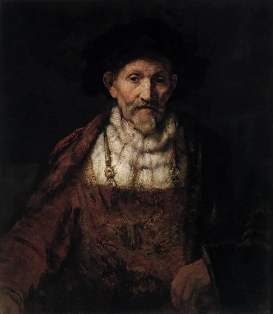 Un anciano con traje extravagante - Rembrandt