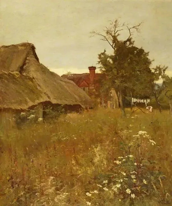 Un rincón antiguo invadido por malas hierbas - Edward Wilkins Waite