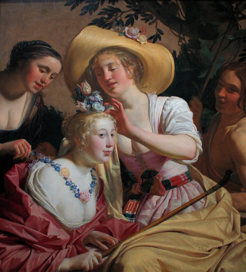 Una campesina adornada con flores - Gerrit van Honthorst
