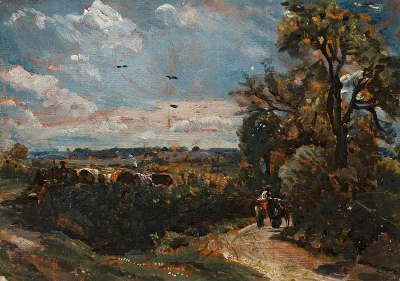 Una carreta en un callejón en Flatford - John Constable