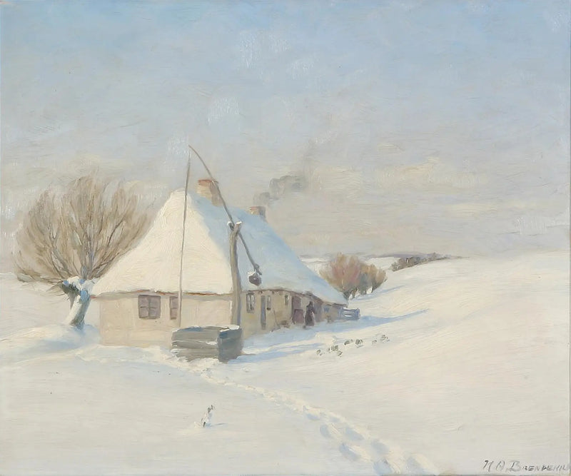 Un día claro de invierno. Hørby Mark en Funen. - H. A. Brendekilde