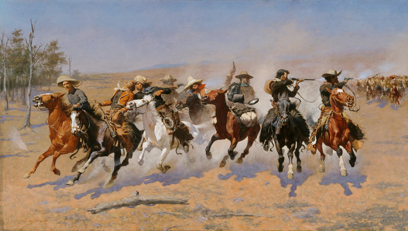 Una carrera hacia la madera - Frederic Remington