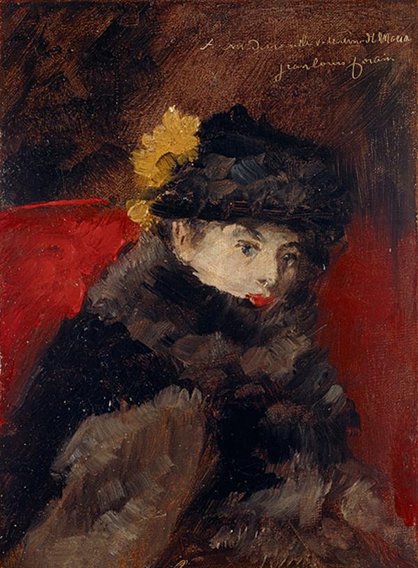 Una dama con abrigo de piel - Jean-Louis Forain