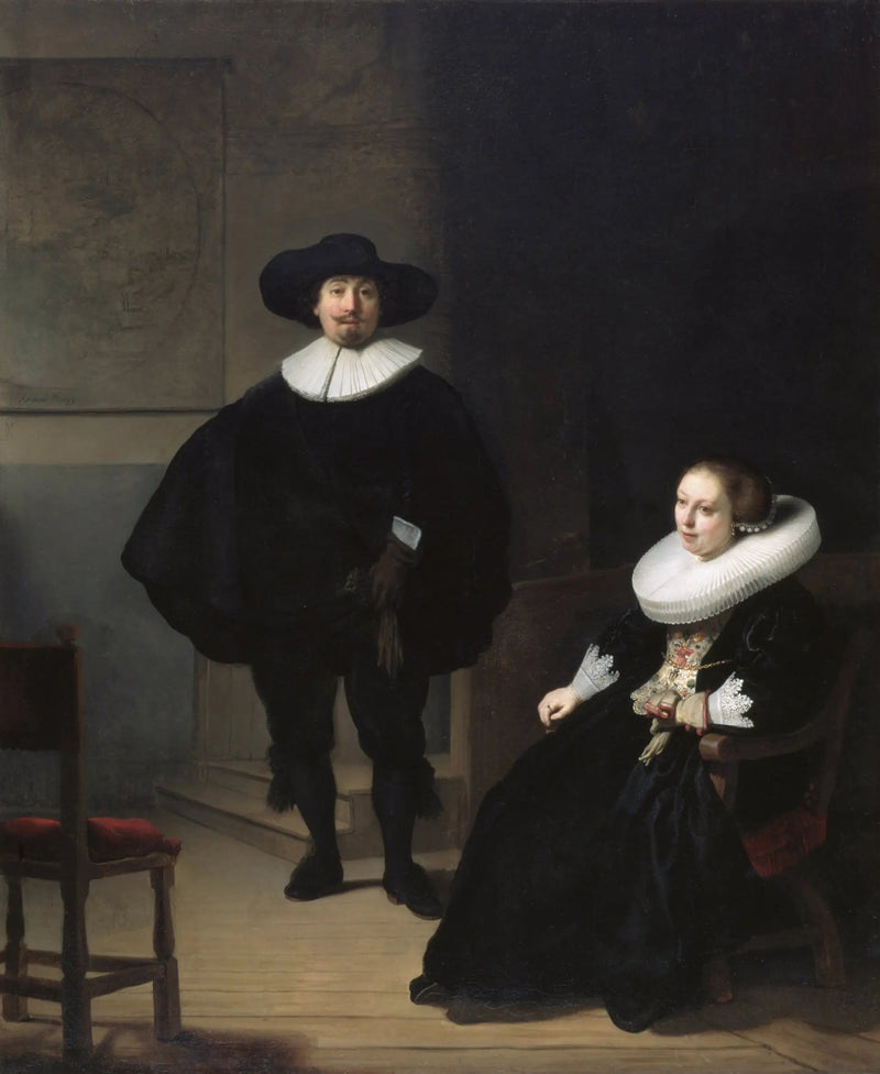 Una dama y un caballero de negro - Rembrandt