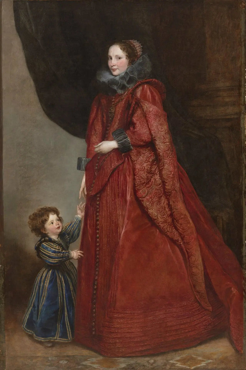Una dama genovesa con su hijo - Antoine van Dyck