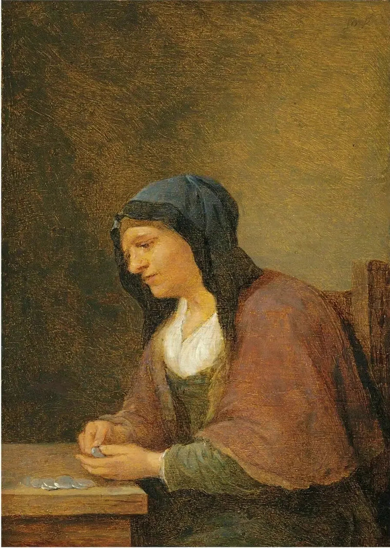 Una mujer contando dinero - David Teniers el Joven