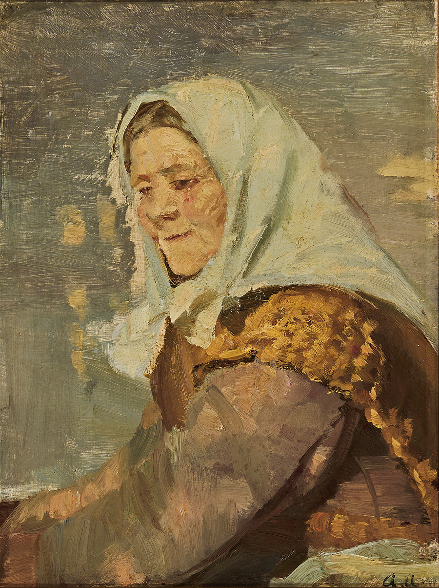 Una mujer de Skagen con un pañuelo blanco. - Anna Ancher