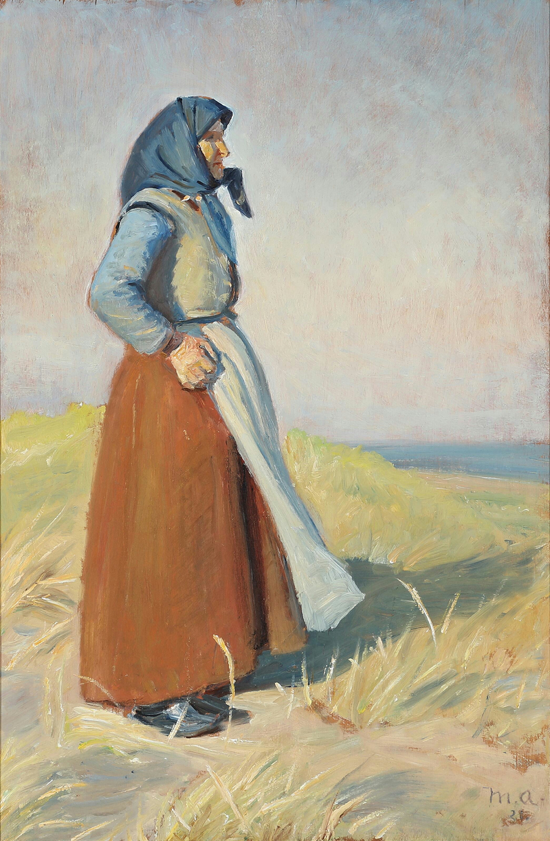 Una mujer de Skagen en las dunas. -Michael Peter Ancher