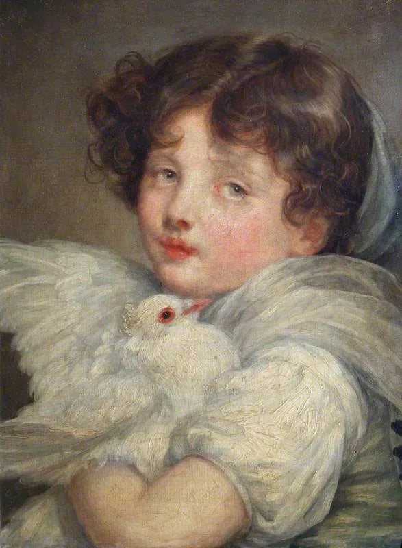 Una niña con una paloma - Jean-Baptiste Greuze