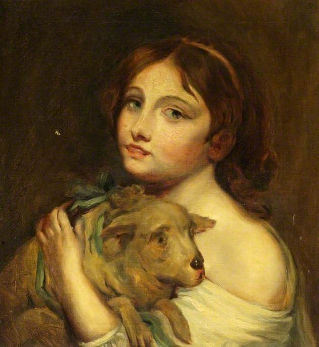 Una niña con un cordero - Jean-Baptiste Greuze