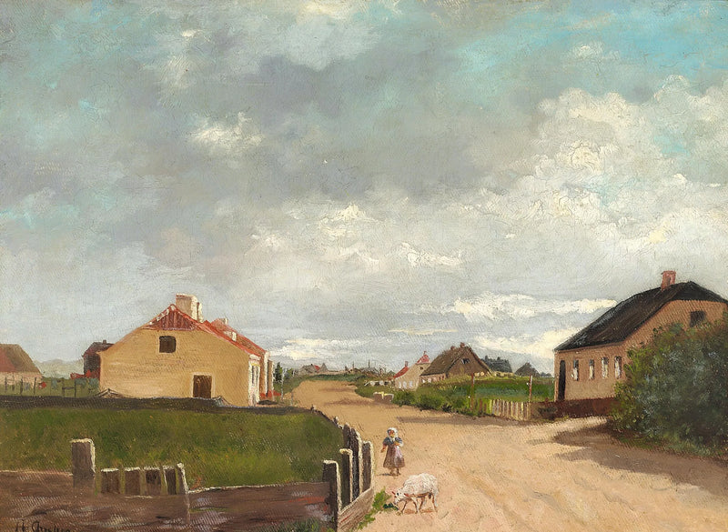 Una niña en una calle de Skagen. - Anna Ancher