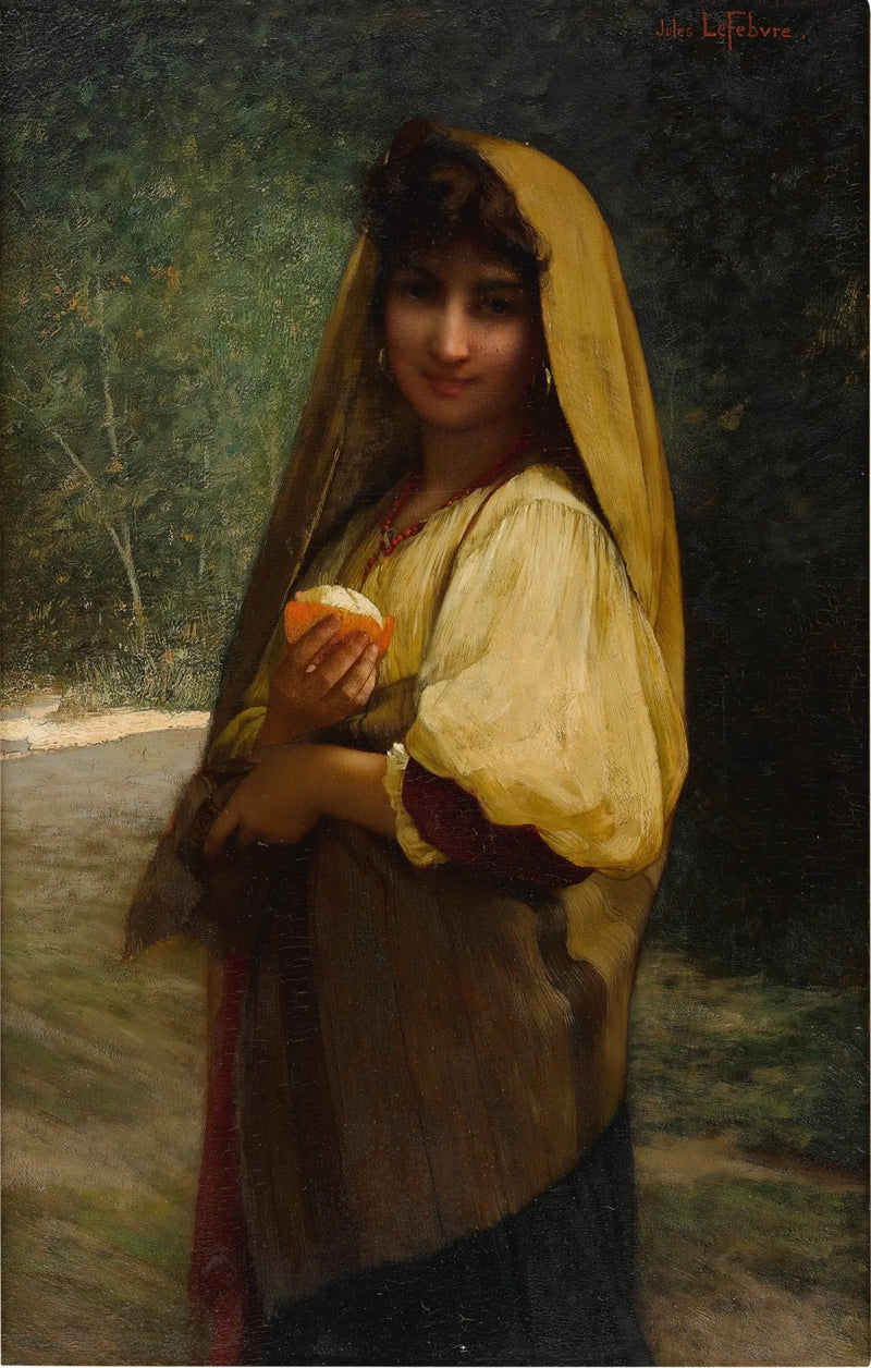 Una chica italiana con una naranja - Jules Lefebvre