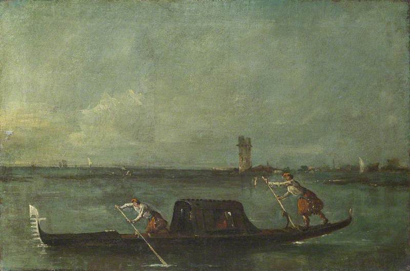 Una góndola en la laguna cerca de Mestre - Francesco Guardi