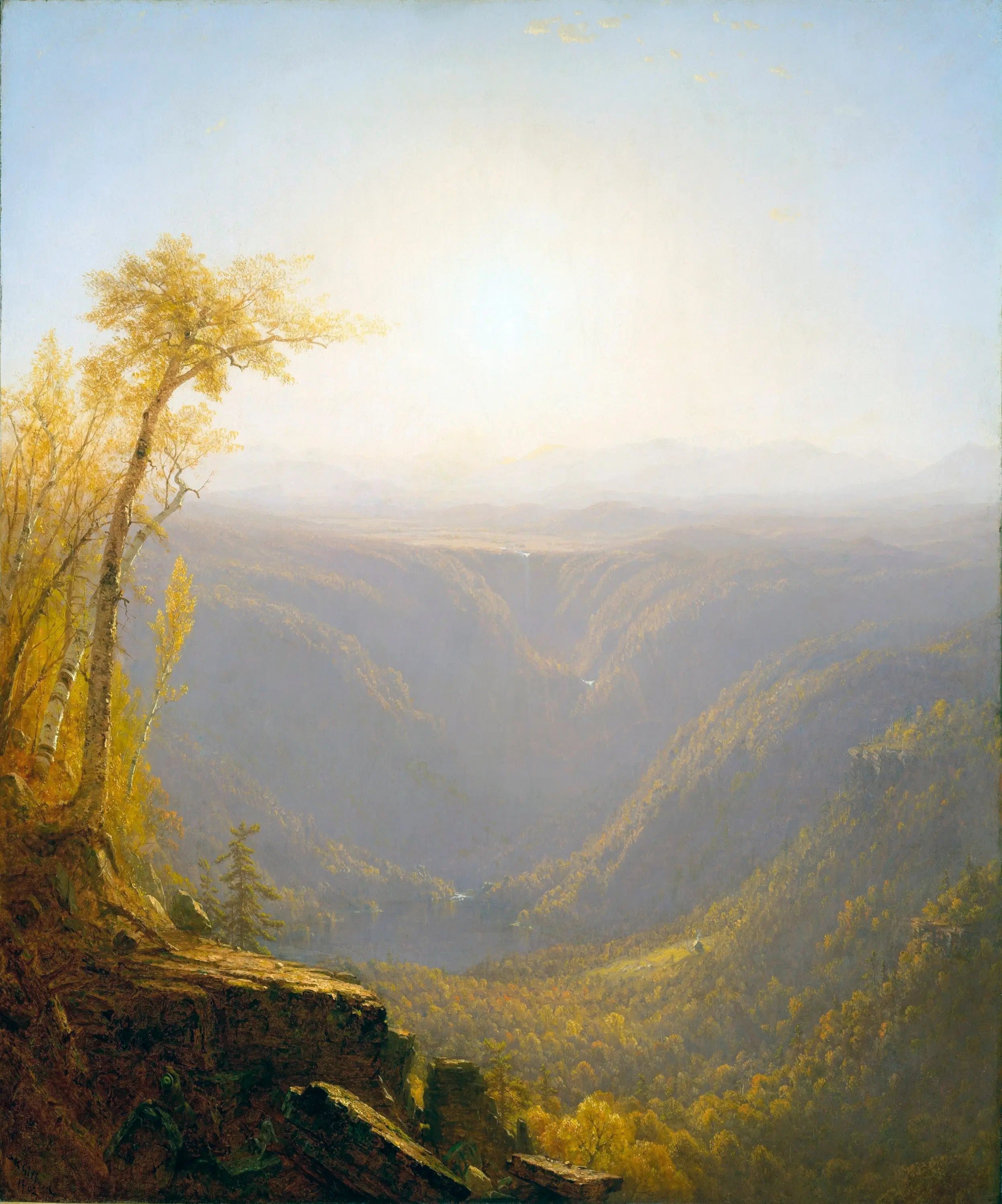 Une gorge dans les montagnes (girofle de Kauterskill) - Sanford Robinson Gifford image 1 reproduction de peinture à l’huile