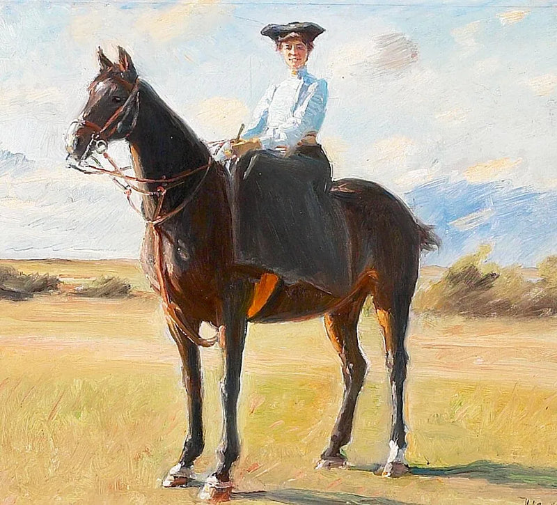 Una joven a caballo. - Michael Peter Ancher