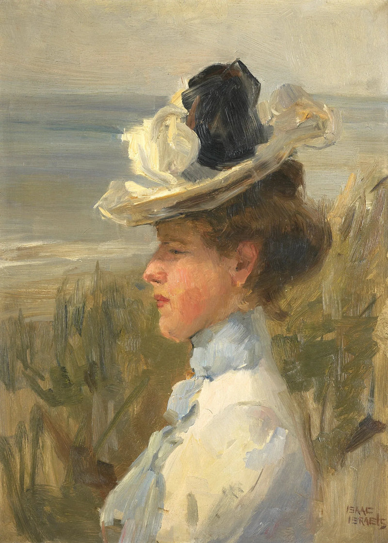 Una joven mirando el mar - Isaac Israel