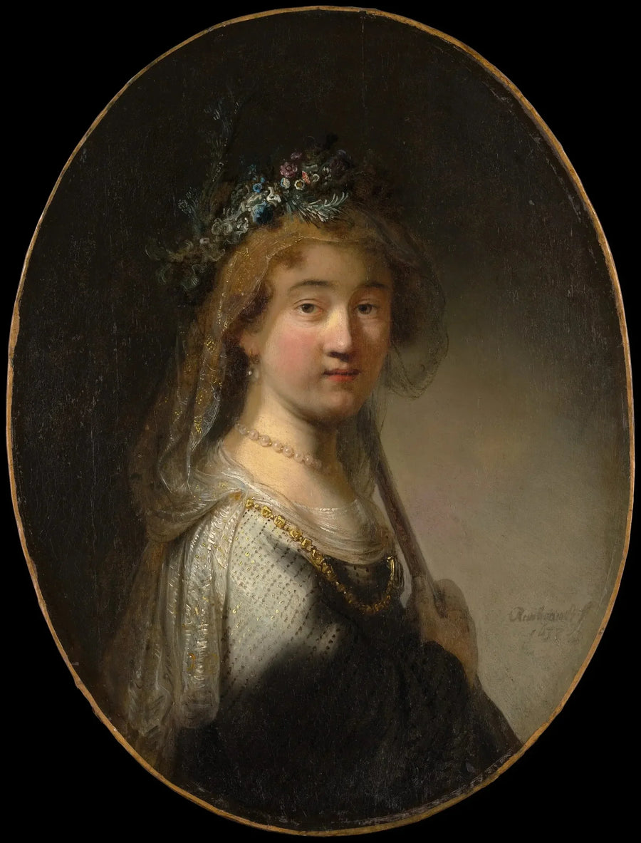 Una joven mujer en bergère (« Saskia en Flora ») - Rembrandt