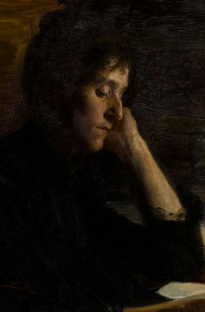 Una joven mujer leyendo. - Peder Severin Krøyer