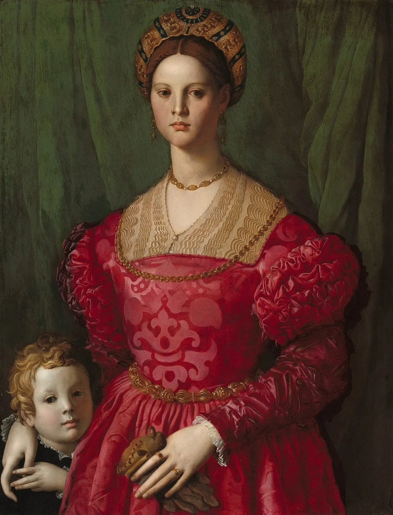 Una joven mujer y su pequeño hijo - Bronzino