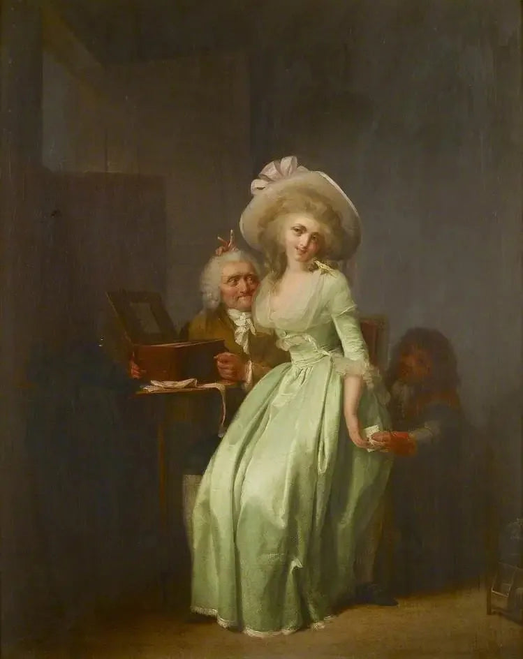 Una joven mujer burlándose de un viejo admirador - Louis-Léopold Boilly