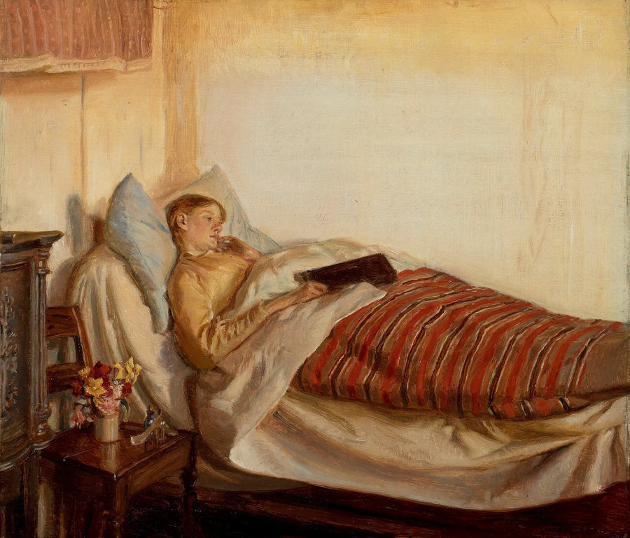 Una joven, Tine Normand, está enferma. - Michael Peter Ancher