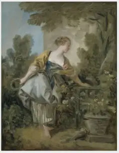 Una joven en un parque - François Boucher