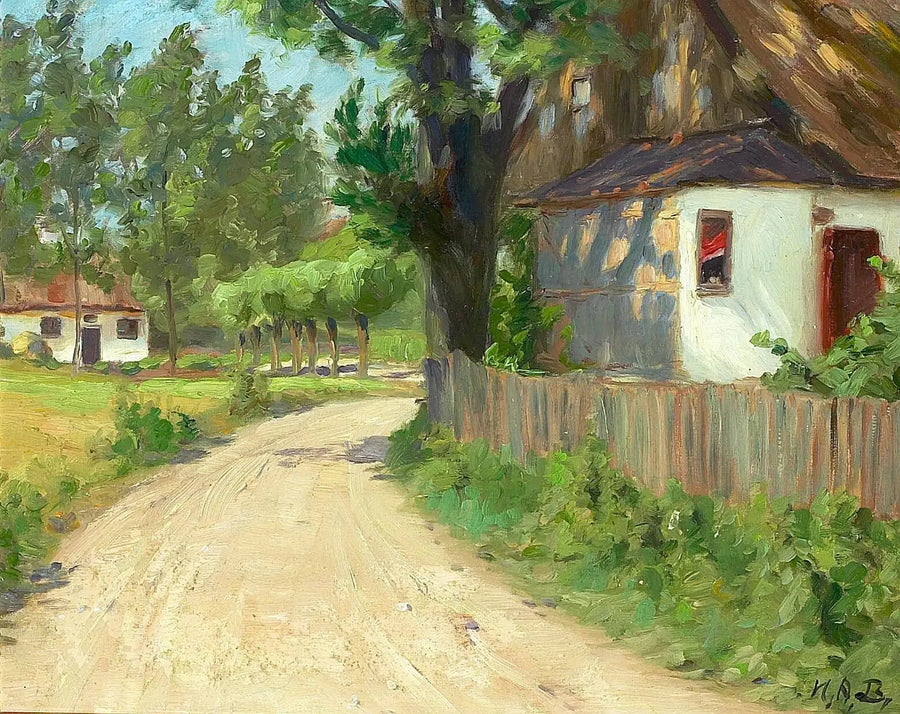 Un día de verano en un pueblo de Fionia. - H. A. Brendekilde