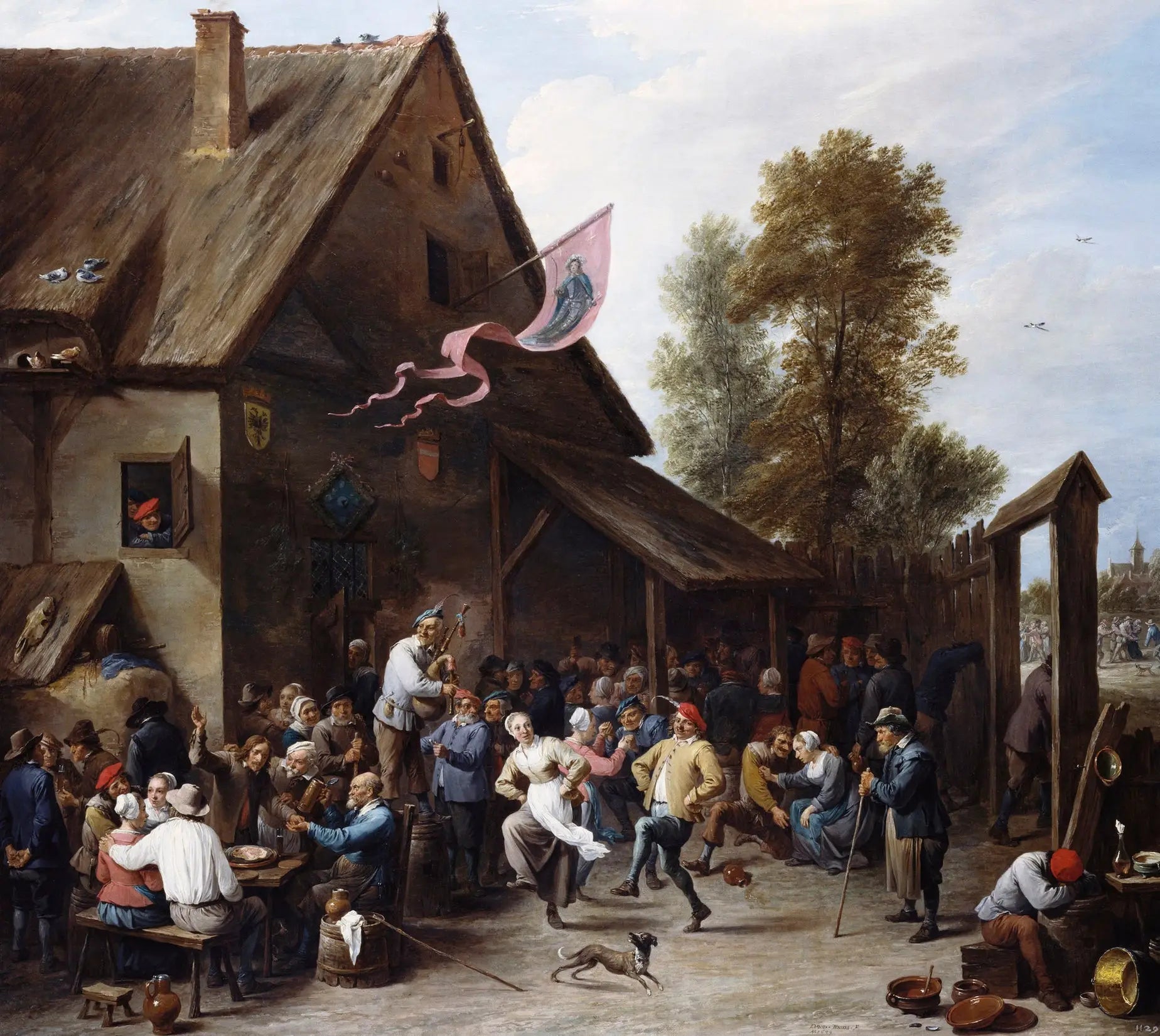 Une Kermesse le jour de la Saint-Georges - David Teniers le Jeune image 1 reproduction artisanale de tableau
