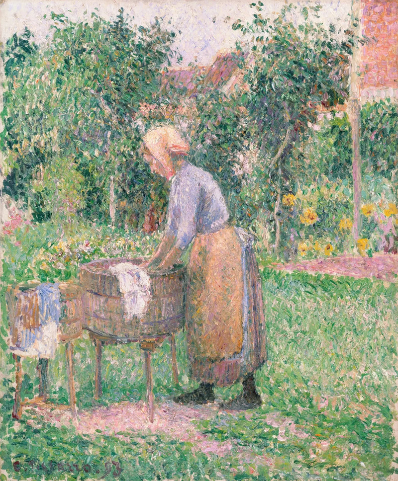Una lavandera en Éragny - Camille Pissarro