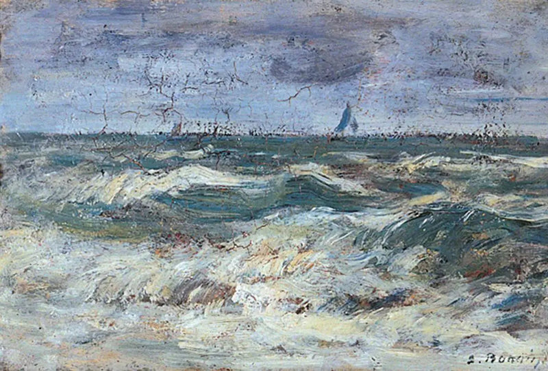 Un mar agitado - Eugène Boudin