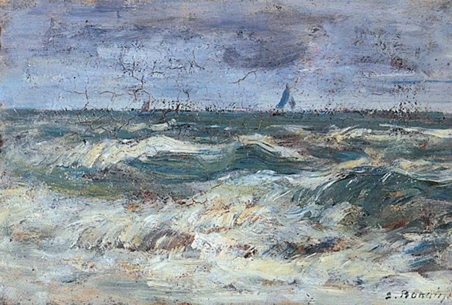 Un mar agitado - Eugène Boudin