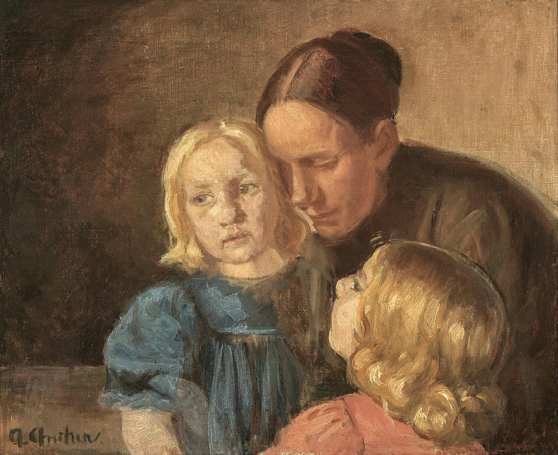 Una madre con sus hijos. - Anna Ancher