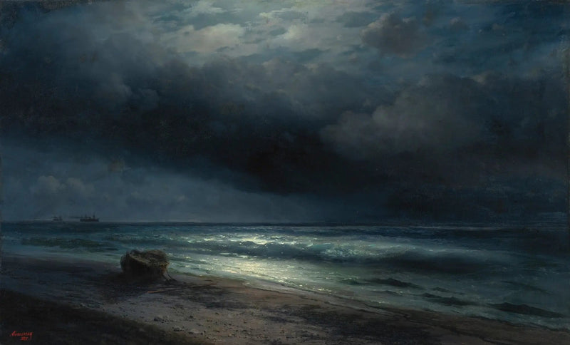Una noche a la luz de la luna en el mar - Ivan Aïvazovski