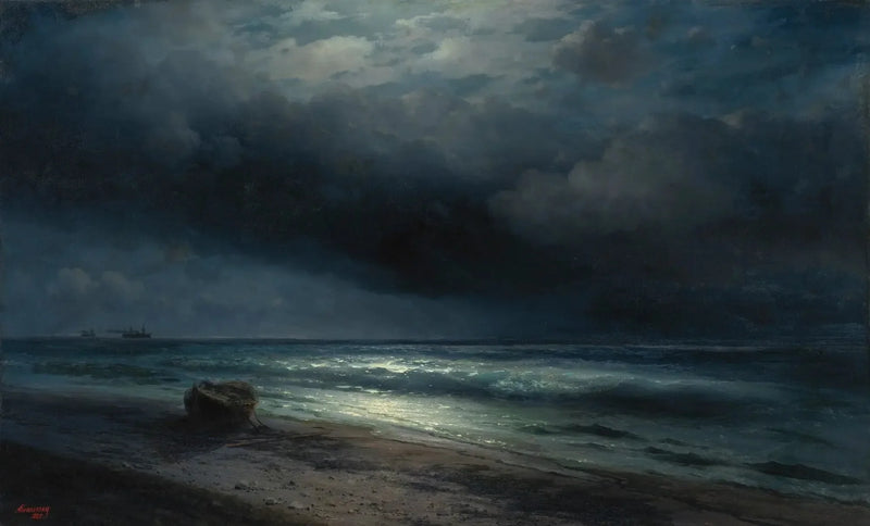 Una noche a la luz de la luna en el mar - Ivan Aïvazovski