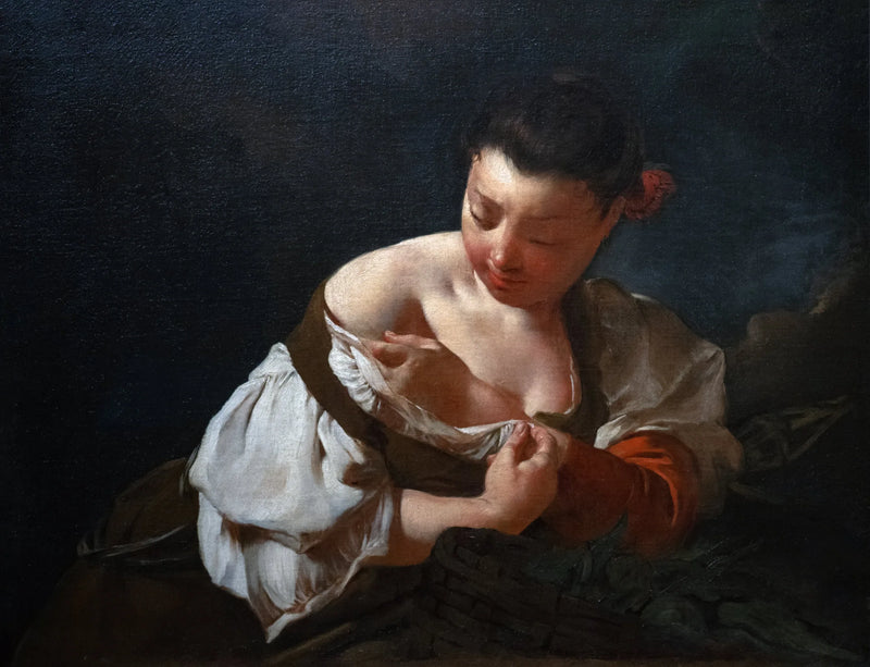 Una campesina atrapando una pulga - Giovanni Battista Piazzetta