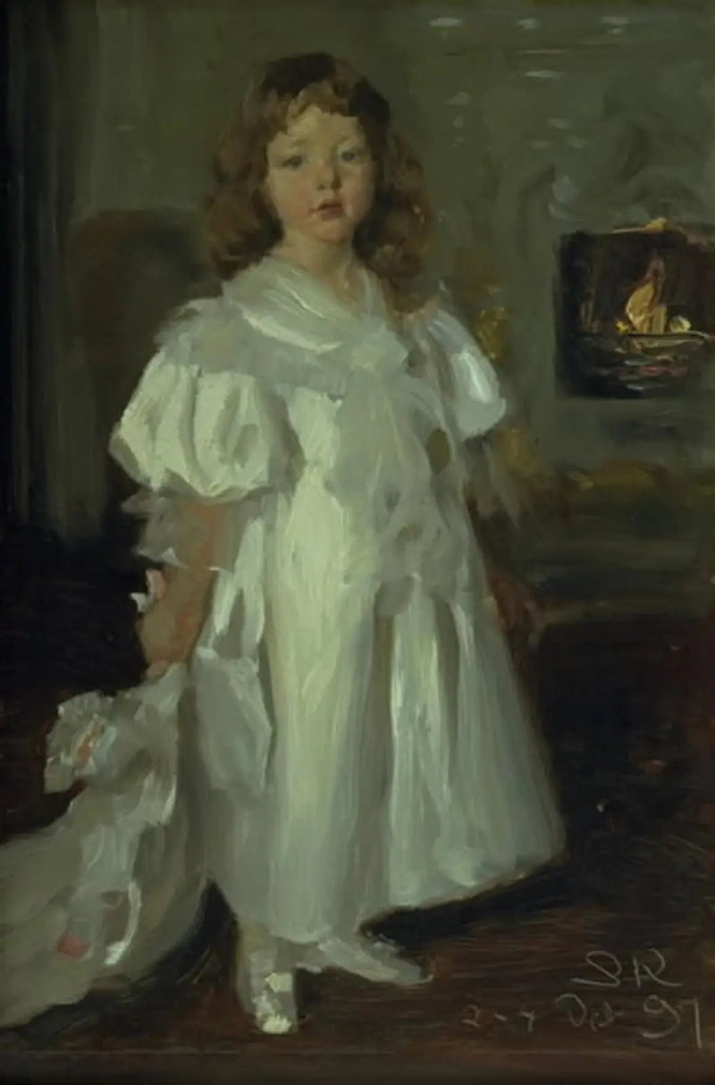 Una niña pequeña, Helga Melchior, con vestido largo - Peder Severin Krøyer