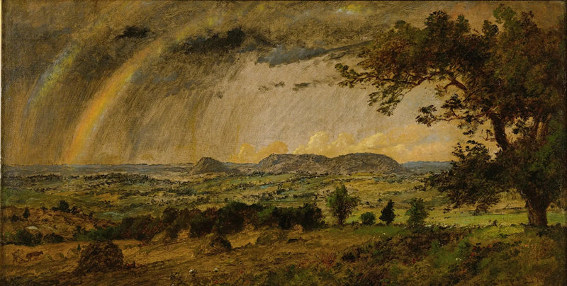 Una lluvia pasajera sobre las montañas de Adán y Eva - Jasper Francis Cropsey