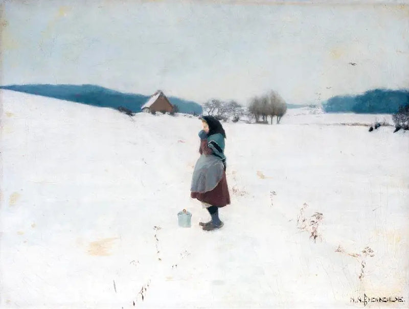 Un paseo en la nieve. - H. A. Brendekilde