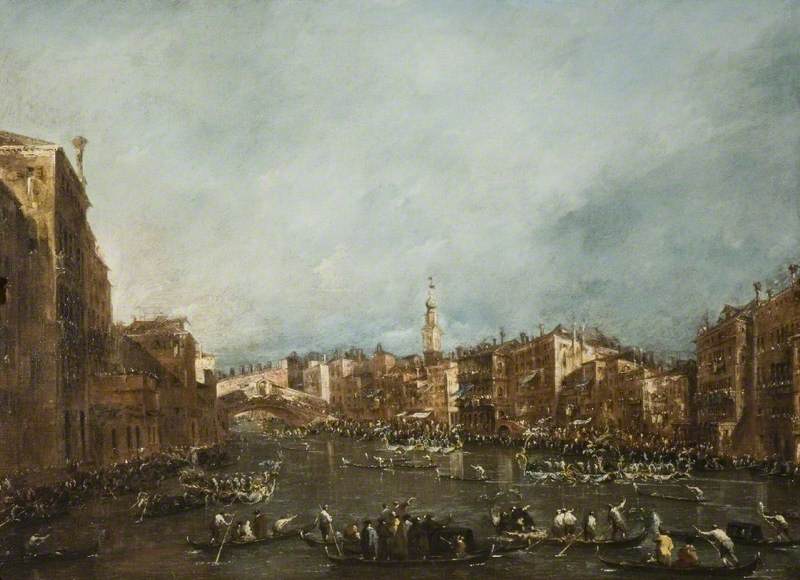 Una regata en el Gran Canal, Venecia - Francesco Guardi