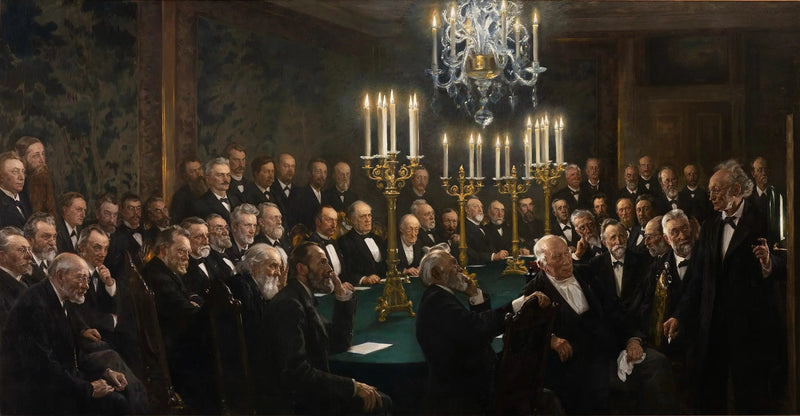 Una reunión en la Academia Real de Ciencias y Letras de Dinamarca - Peder Severin Krøyer