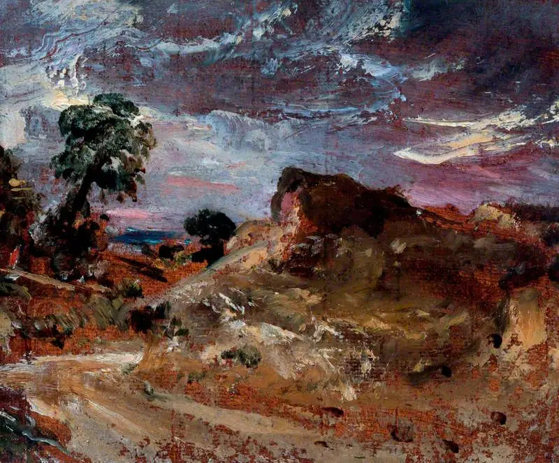 Un camino rural y un banco de arena - John Constable