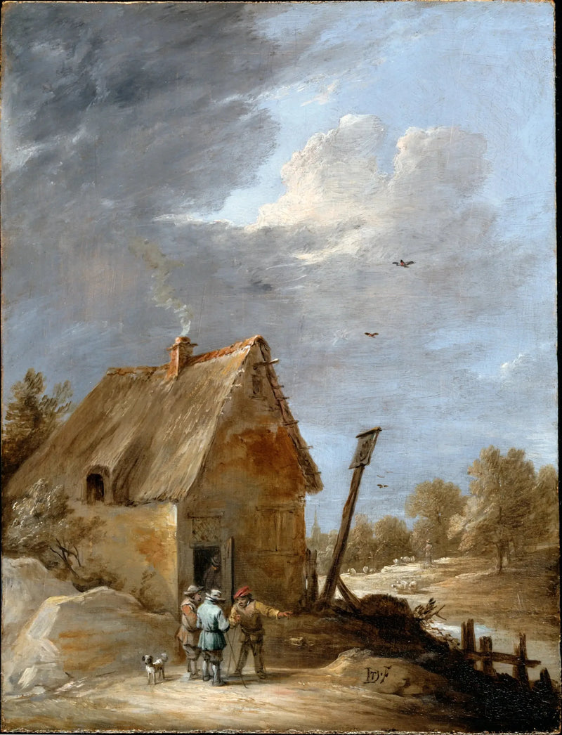 Un camino cerca de una cabaña - David Teniers el Joven