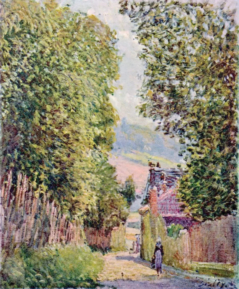 Una calle en Louveciennes - Alfred Sisley