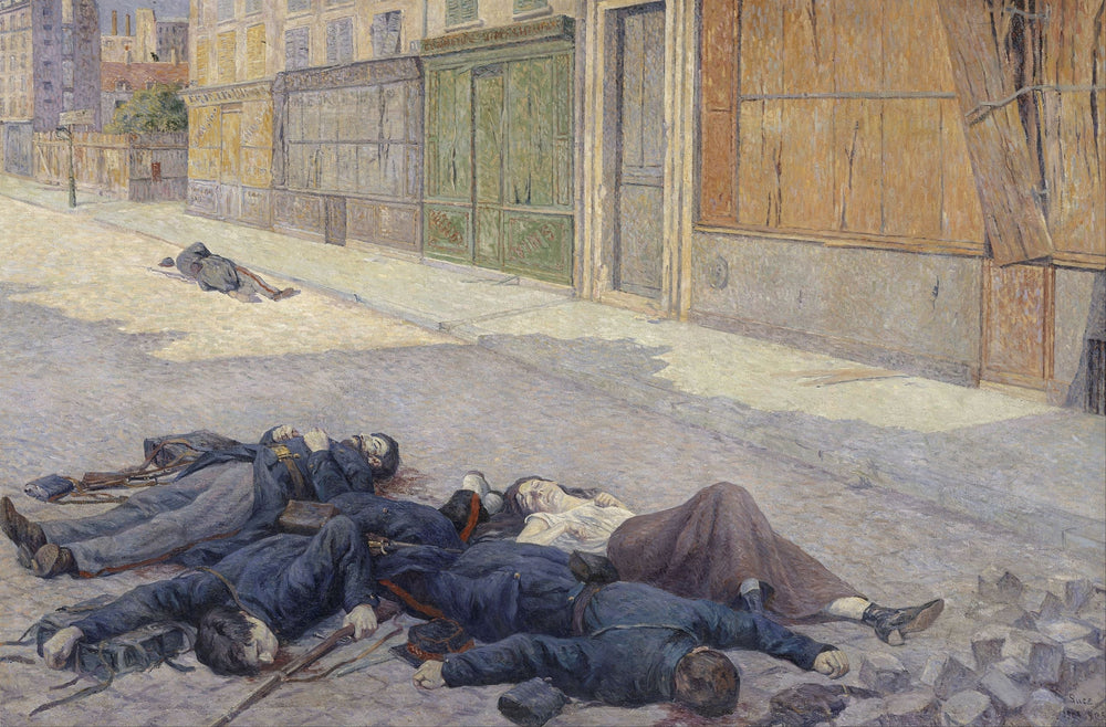 Une rue de Paris en mai 1871 - Maximilien Luce image 1 copie de tableau peinte à la main