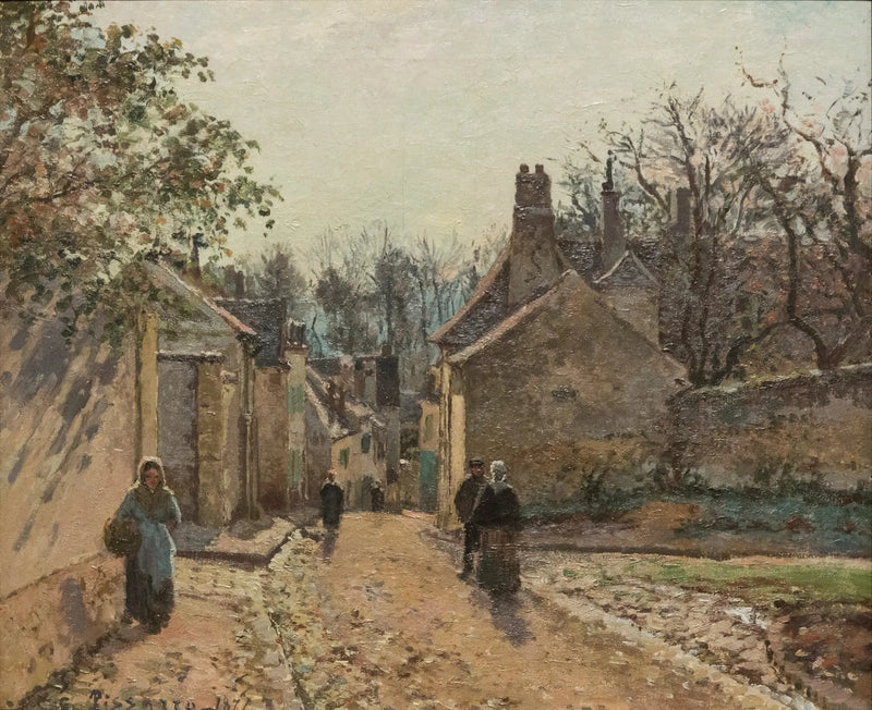 Una calle de pueblo, Louveciennes - Camille Pissarro