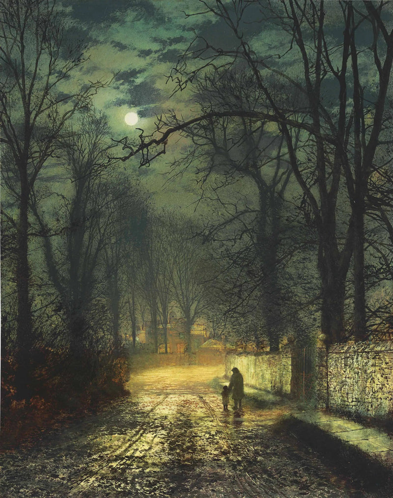 Un callejón a la luz de la luna - John Atkinson Grimshaw