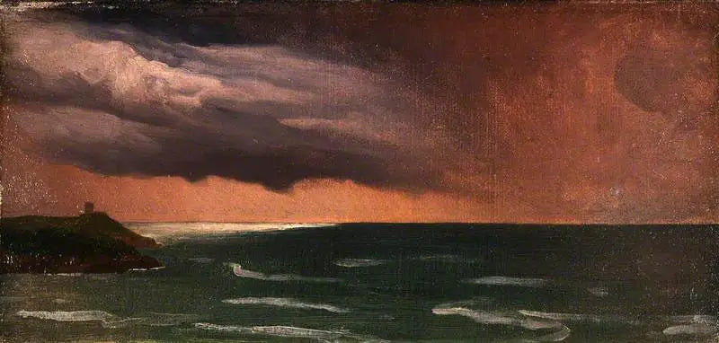 Una escena costera, Irlanda: efecto de tormenta - Frederic Leighton